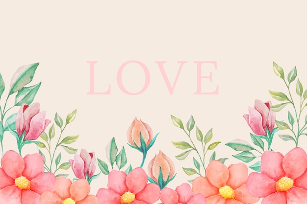 Love vintage flowers background