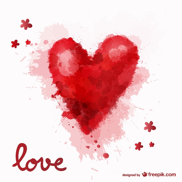 Love watercolor heart background