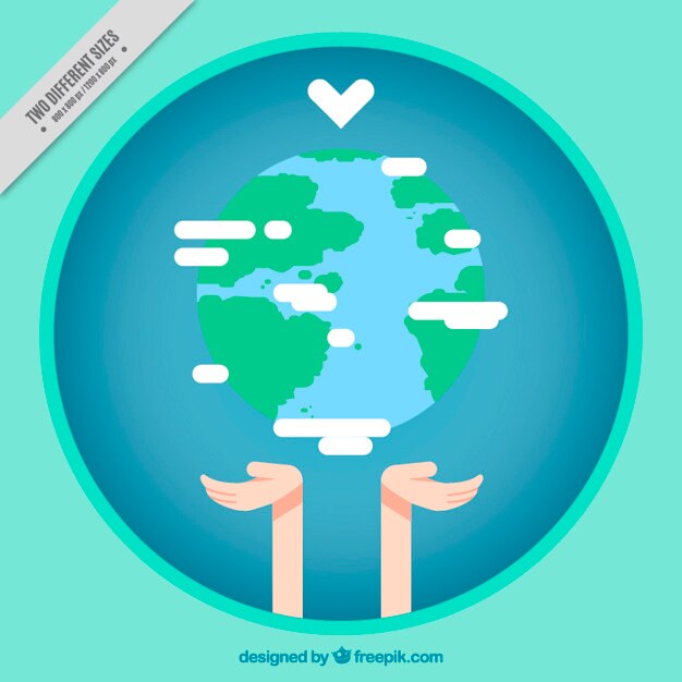 Free Vector love the world, humanitarian day