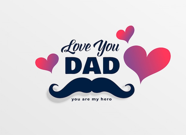 Free vector love you dad happy fathers day greeting background