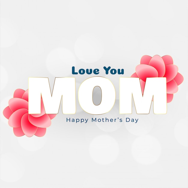 Free vector love you mom message for happy mothers day