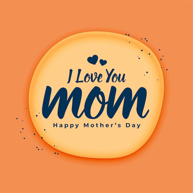 Free vector love you mom message mothers day greeting