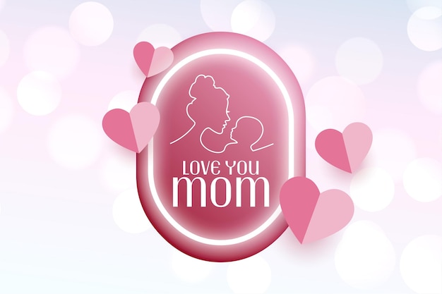 Love you mom mothers day heart background