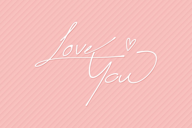 Love you typography on a pink background vector