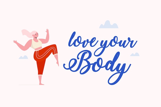 Free vector love your body lettering