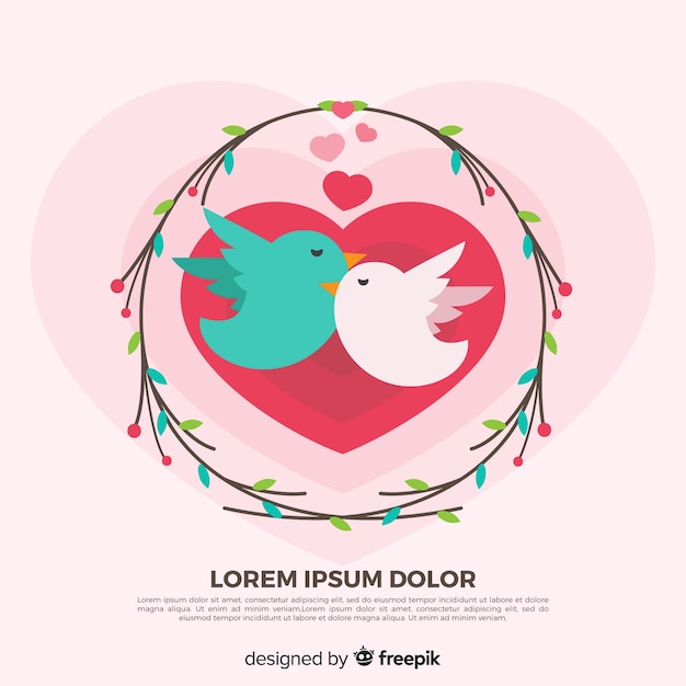 Free vector lovebirds background