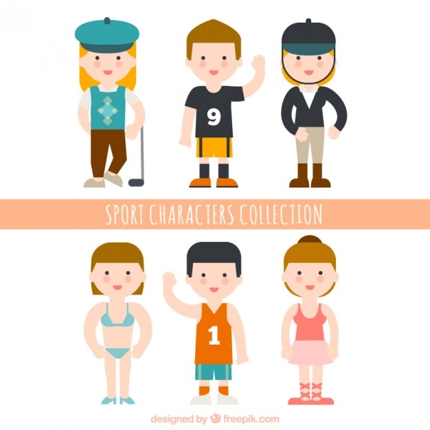 Lovely athletic people collection