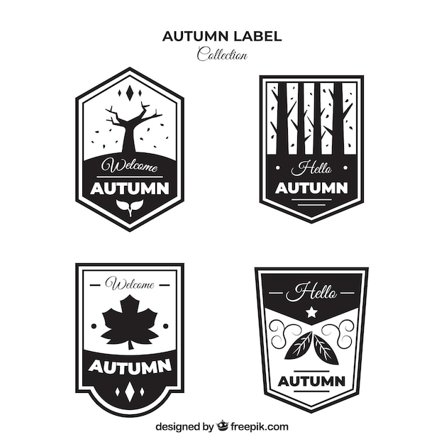 Lovely autumn badge collection with vintage style