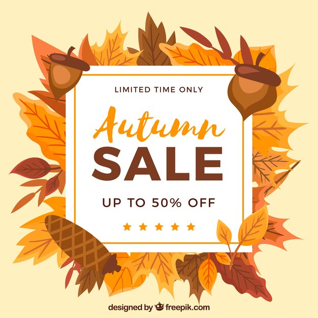 Lovely autumn sale composition with flat design