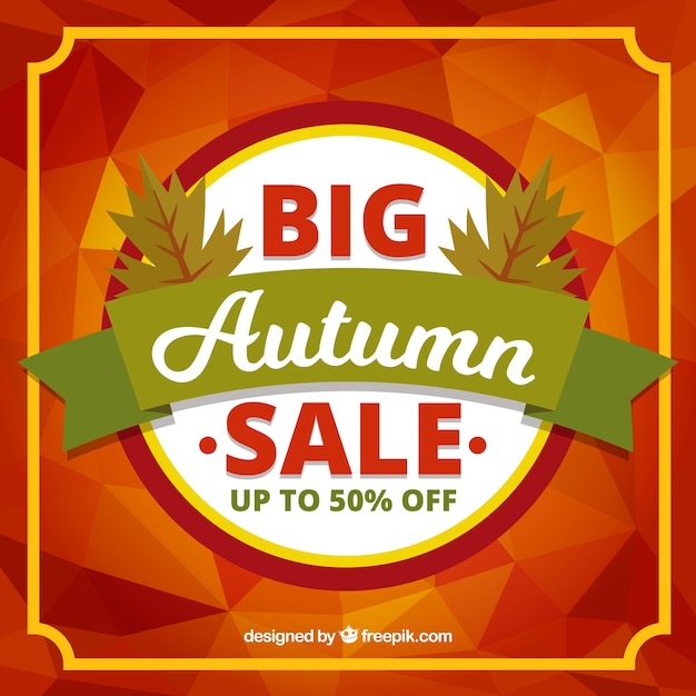 Lovely autumn sale composition with flat design