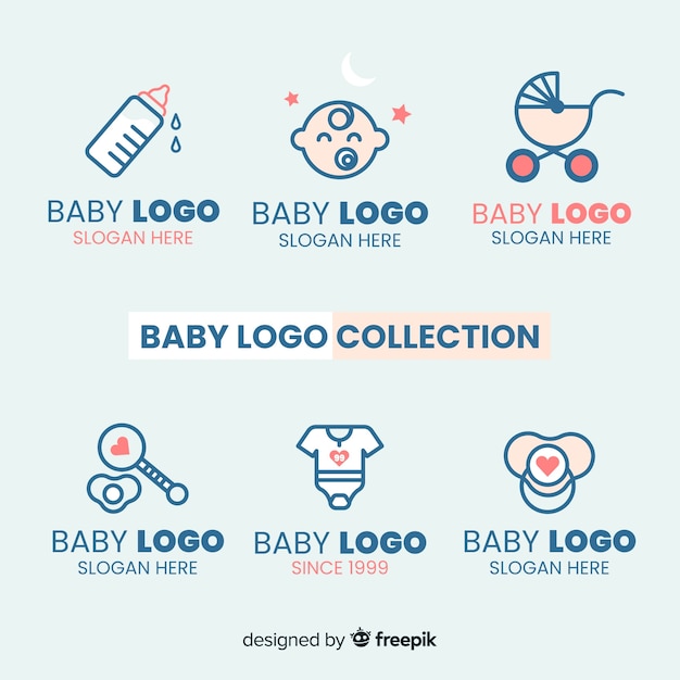 Free vector lovely baby logo with modern style