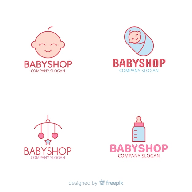 Free vector lovely baby shop logo template with modern style