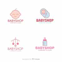 Free vector lovely baby shop logo template with modern style