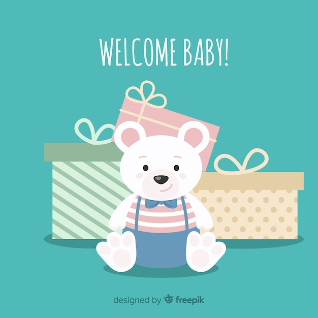 Free vector lovely baby shower design in flat style