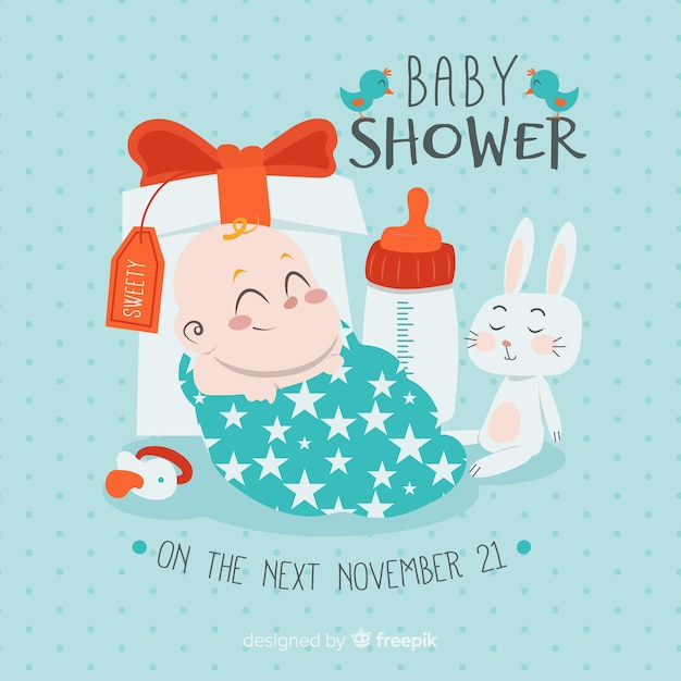 Free vector lovely  baby shower design