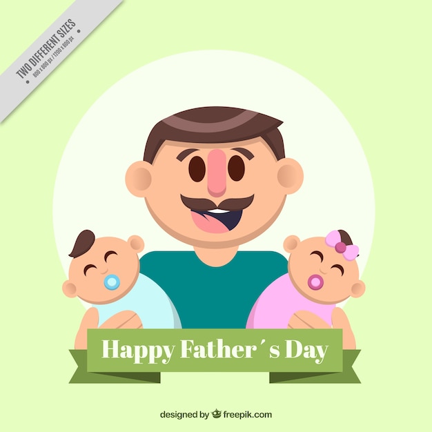 Free vector lovely background of father with his babies