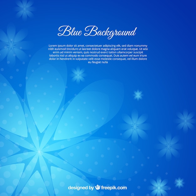 Free vector lovely background with blue flowers