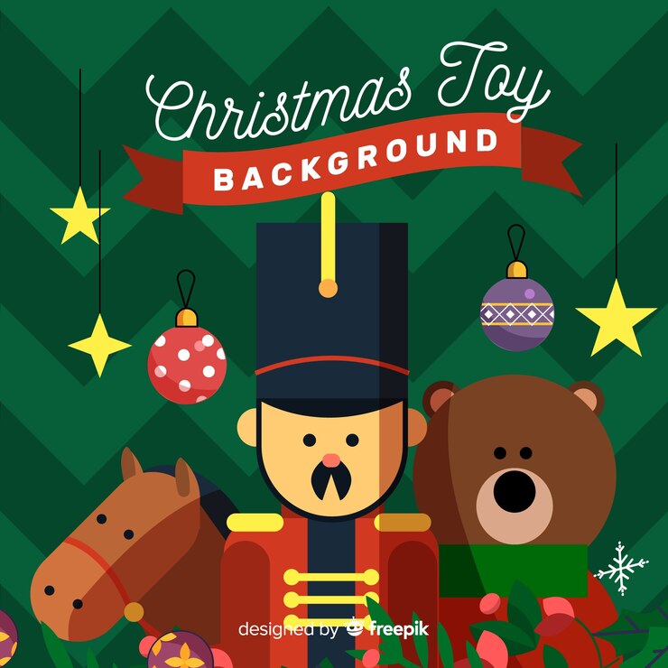 Free Vector lovely background with christmas toys