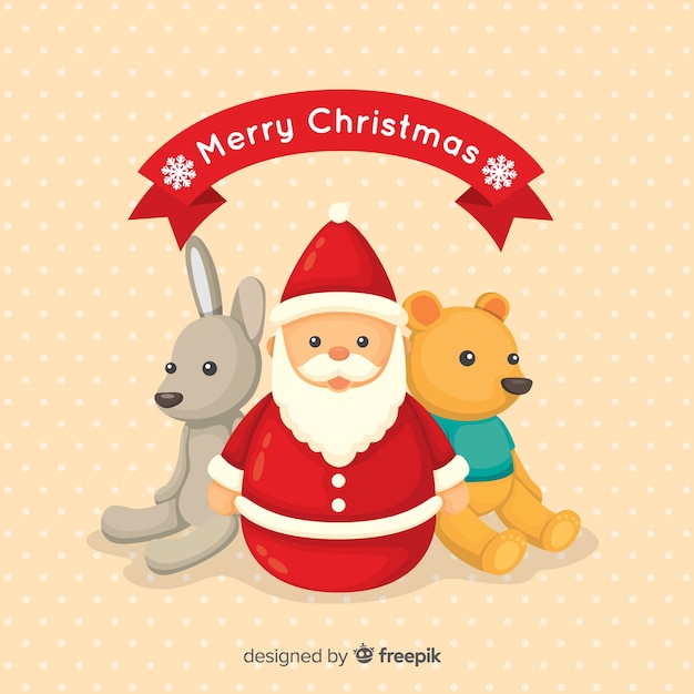 Free vector lovely background with christmas toys