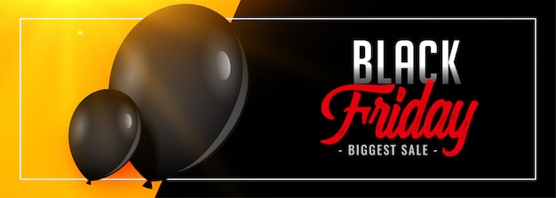 Lovely black friday big sale banner with balloon