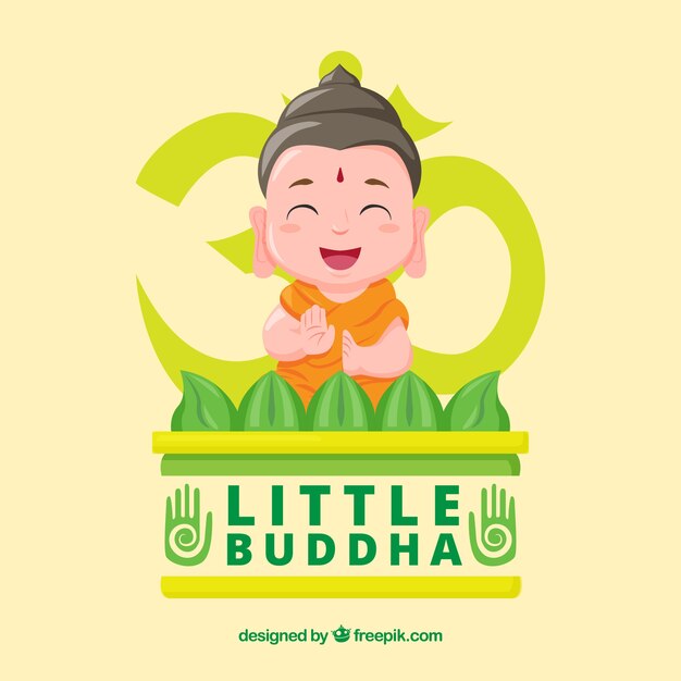 Lovely budha with flat design