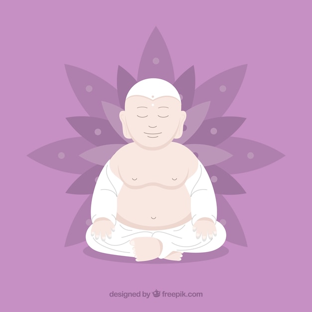 무료 벡터 평면 디자인의 사랑스러운 budha