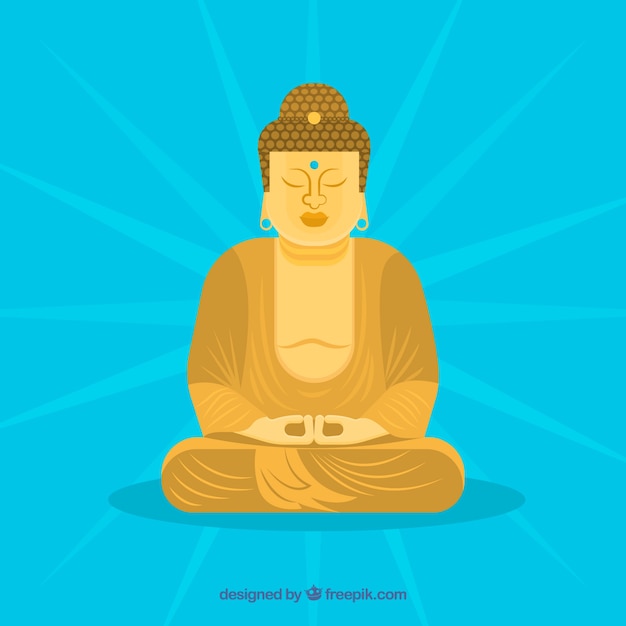 Lovely budha with flat design