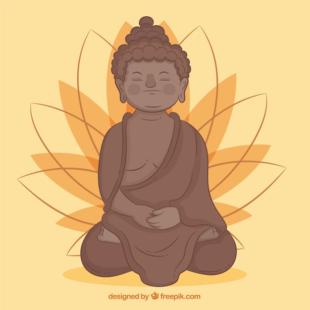 무료 벡터 평면 디자인의 사랑스러운 budha