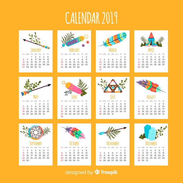 Lovely calendar with indian style