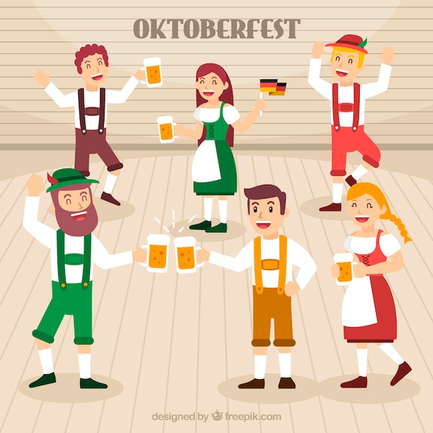 Personaggi adorabili che celebrano l'oktoberfest