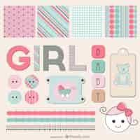 Free vector lovely children elements of vector