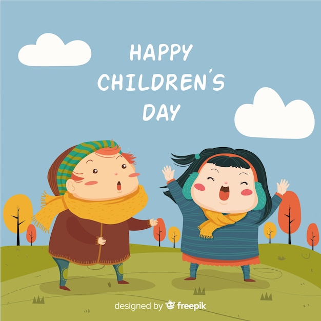 Lovely children's day composition with flat design