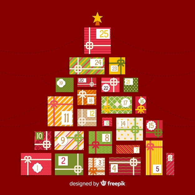 Free vector lovely christmas advent calendar