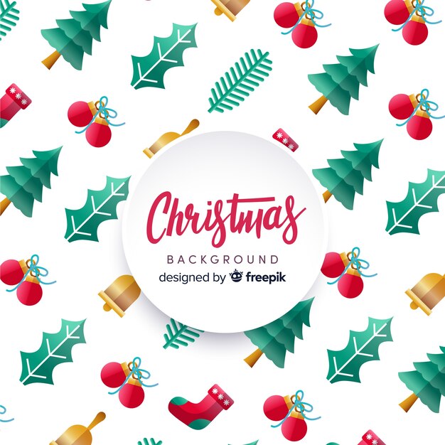 Lovely christmas background with flat design