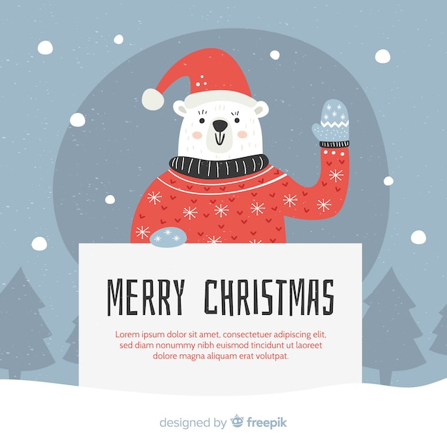 Free vector lovely christmas background with flat design