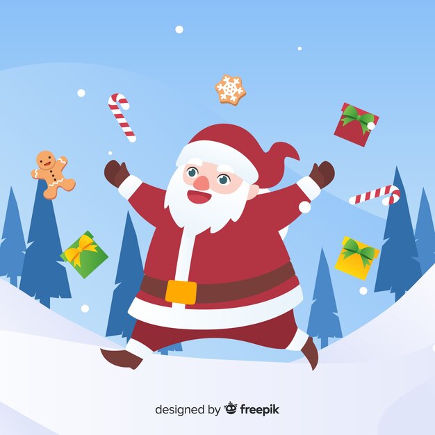 Lovely christmas background with flat design