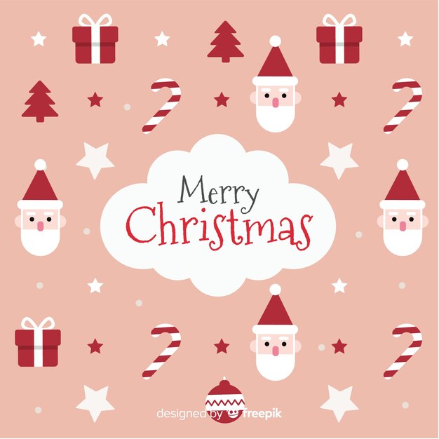 Lovely christmas background with flat design