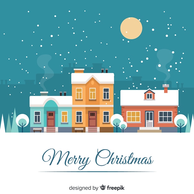 Lovely christmas background with flat design