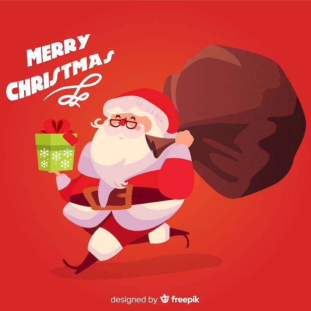 Free vector lovely christmas background with flat design
