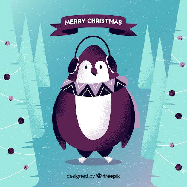 Free vector lovely christmas background with flat design