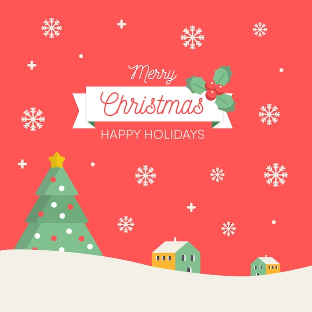 Lovely christmas background with flat design