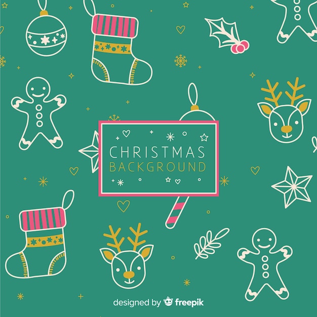 Lovely christmas background with flat design