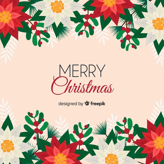 Lovely christmas background with flat design