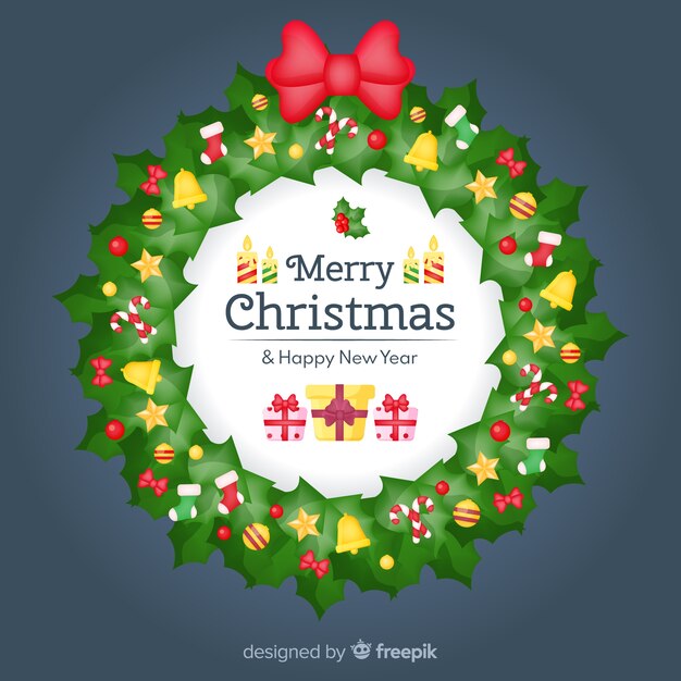 Lovely christmas background with flat design