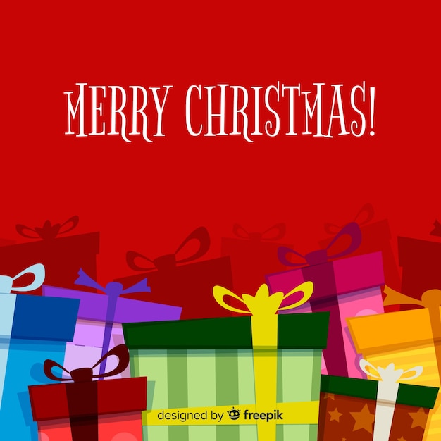 Бесплатное векторное изображение Прекрасный рождественский фон с плоским дизайном