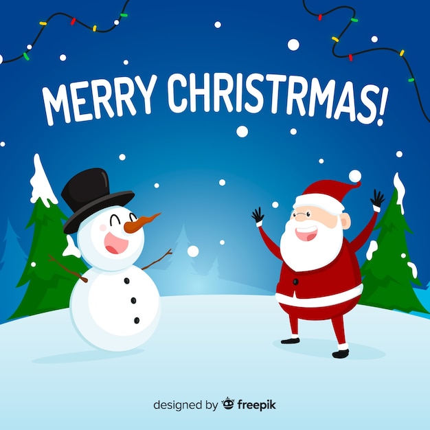 Lovely christmas background with flat design