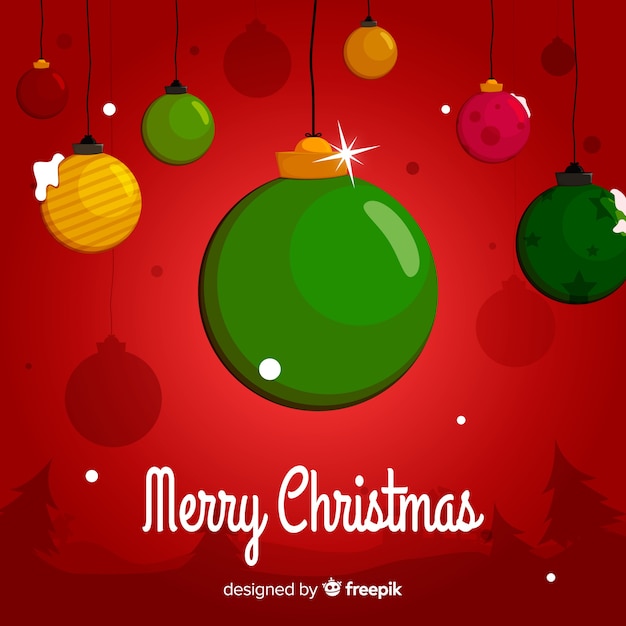 Lovely christmas background with flat design