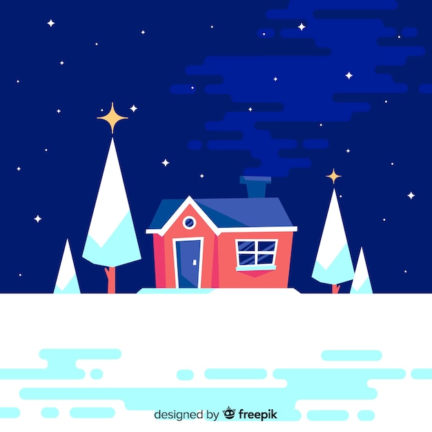 Lovely christmas background with flat design