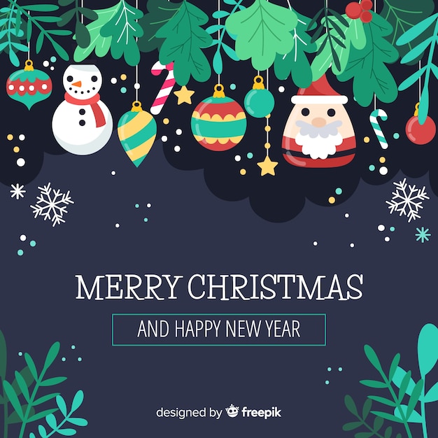 Lovely christmas background with flat design