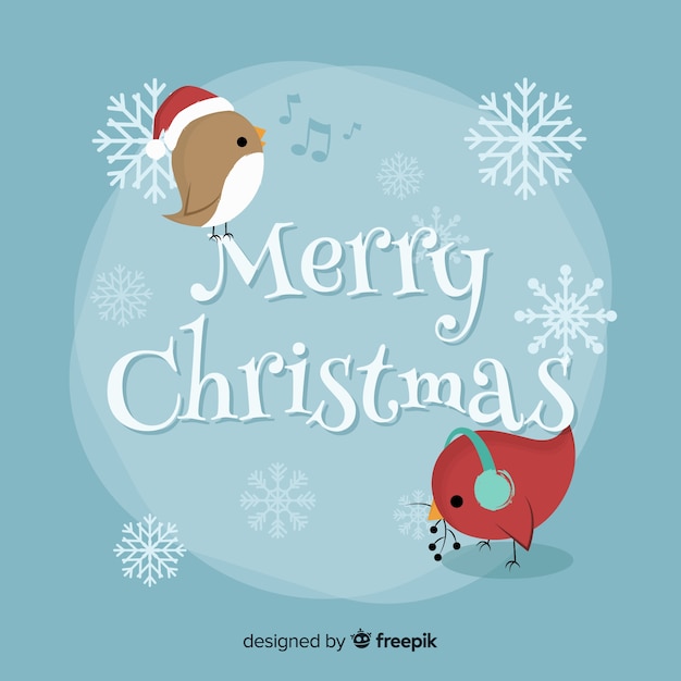 Free vector lovely christmas background with flat design